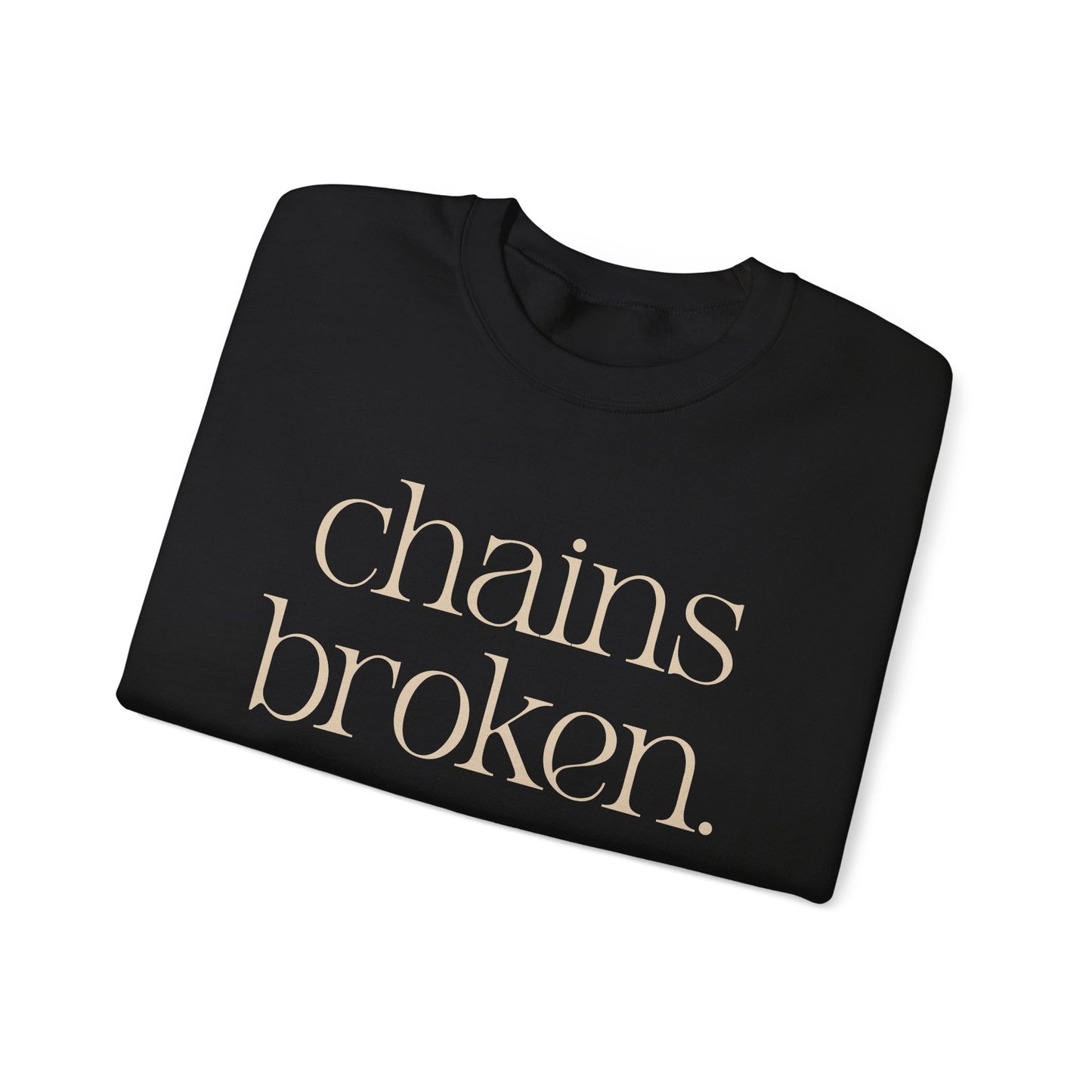 Chains Broken. Heart Free. True Wesleyan. Crewneck Sweatshirt