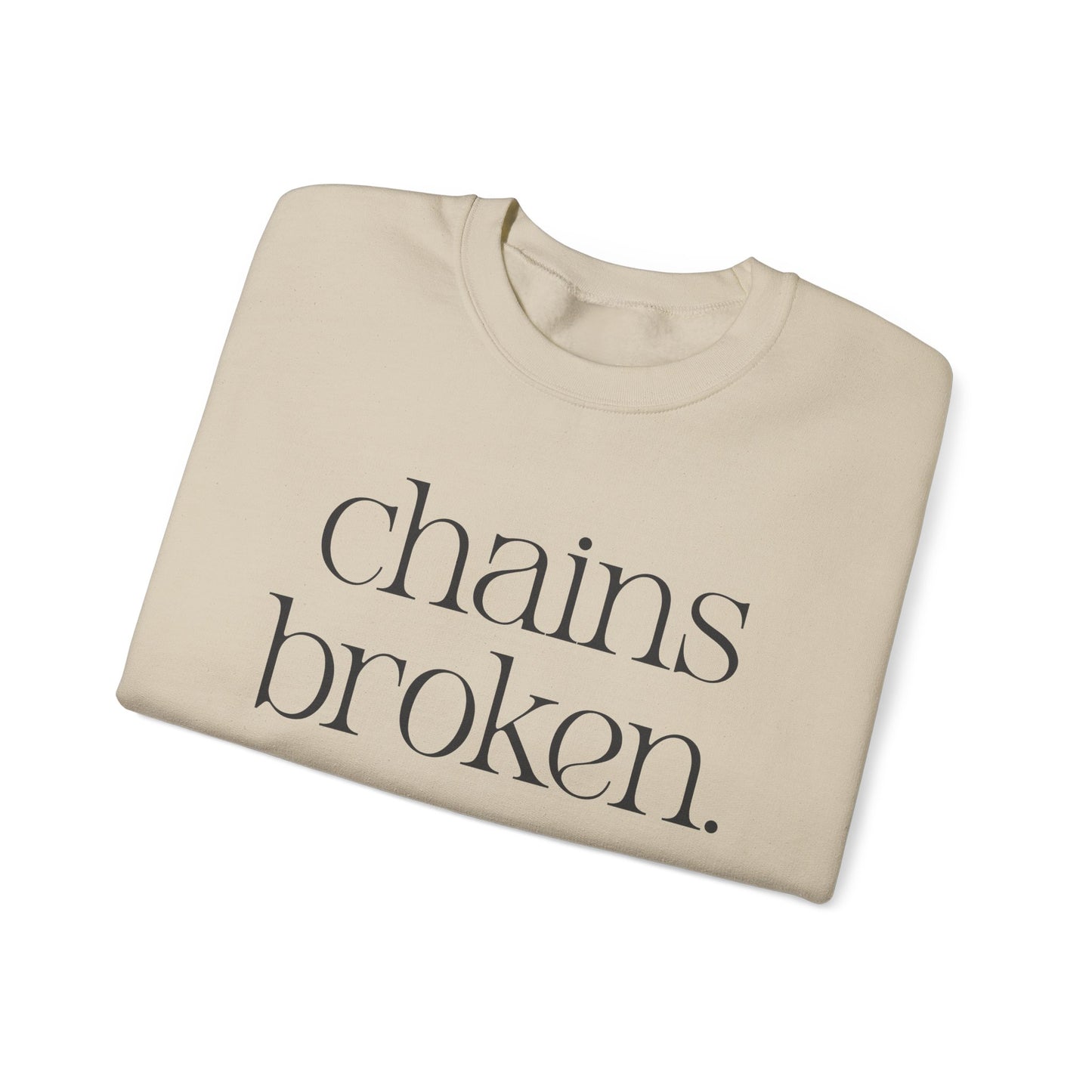 Chains Broken. Heart Free. True Wesleyan. Crewneck Sweatshirt