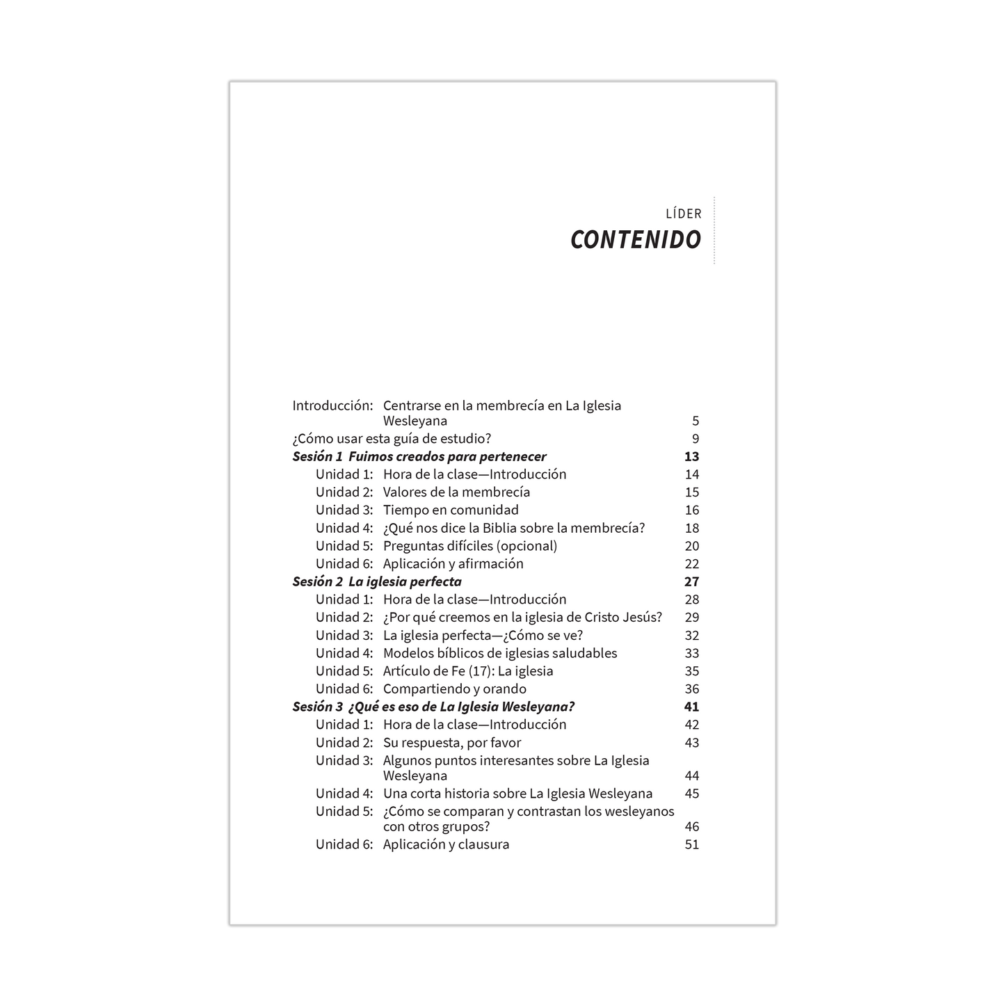 Pertenecer lider guiade membresía de La Iglesia Wesleyana
